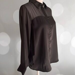 Pleione Black Button Down Shirt